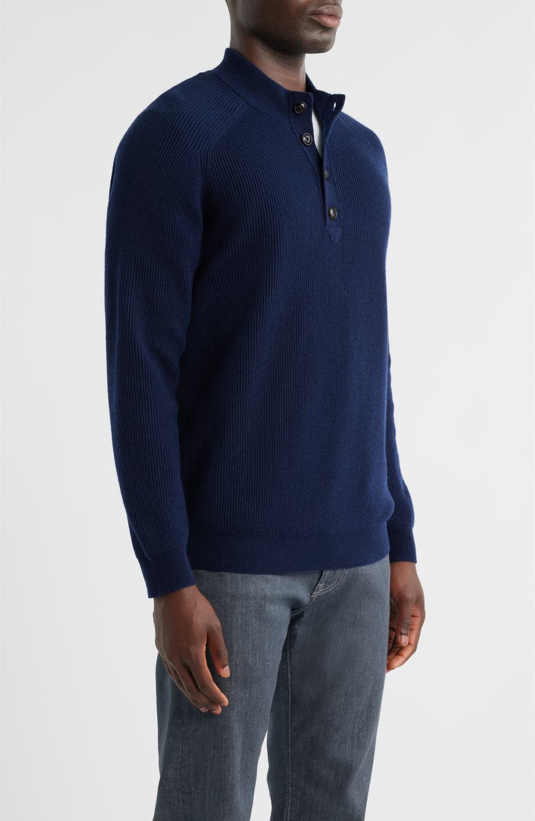 Peter Millar Brant Merino Wool & Cashmere Mock Neck Sweater, Alternate, color, Navy