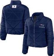 WEAR by Erin Andrews Women's WEAR by Erin Andrews Navy New England Patriots Cropped Puffer Full-Zip Jacket