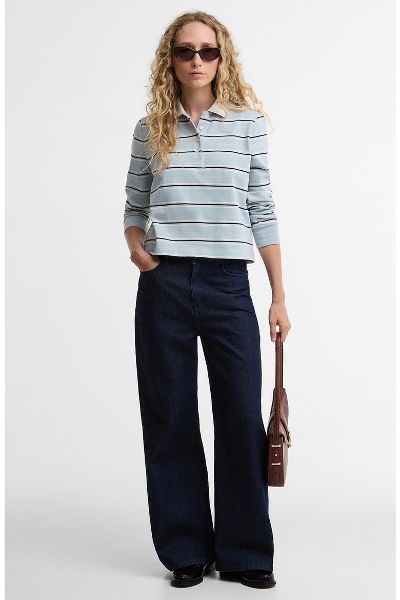 Ashwell Stripe Cotton Jersey Polo, Alternate, color, CELESTIAL BLUE STRIPE