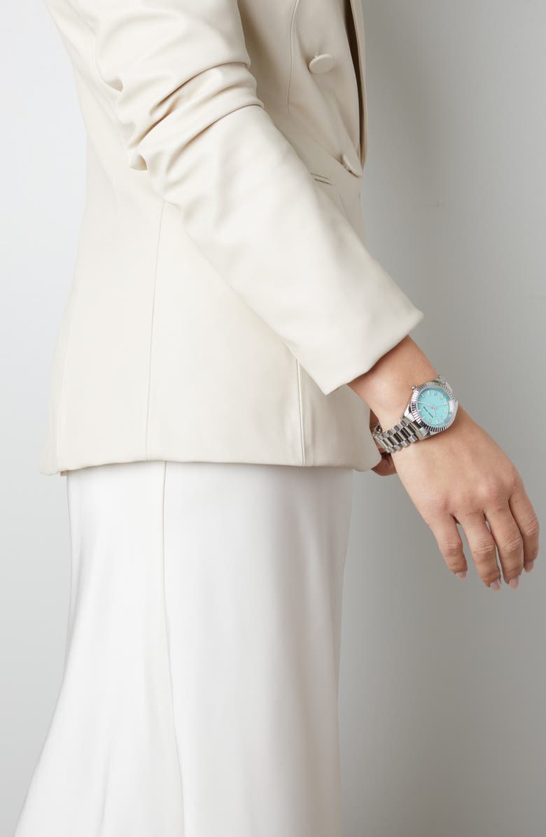 Rachie Shnay A Night in Malibu Bracelet Watch, 36mm, Alternate, color, Paloma Blue