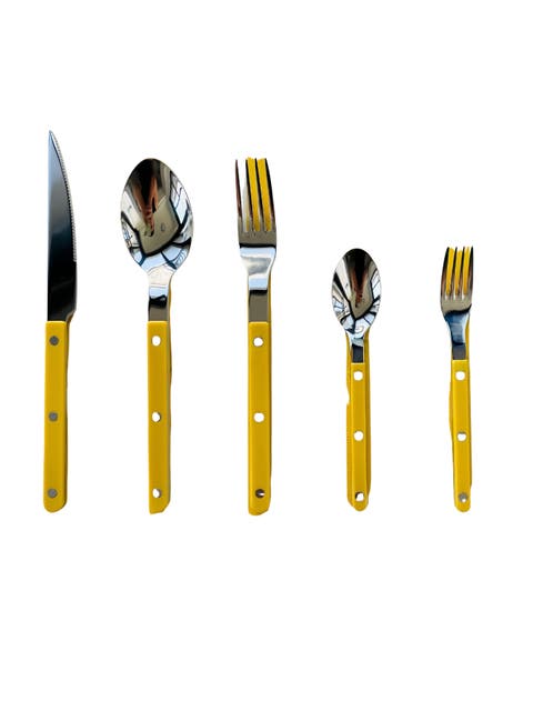 Dopamine Stainless Steel Rivet Flatware, Contemporary Bistrot Style Cutlery