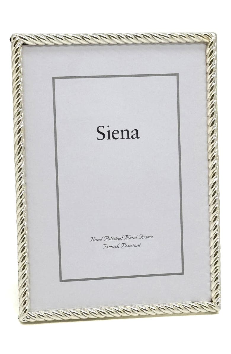 Siena Silvertone Rope 5" x 7" Picture Frame, Main, color, Silver