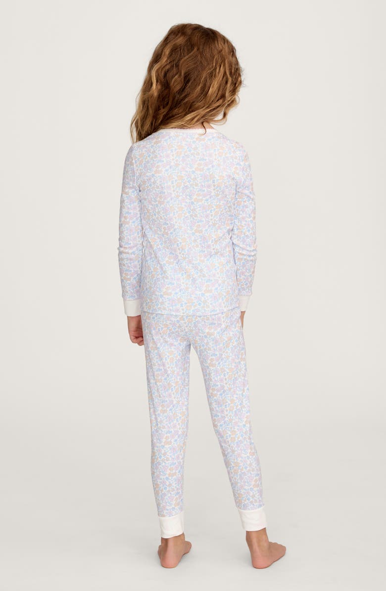 Petite Plume Fleur Blanche Fitted Pajama Set, Alternate, color, White