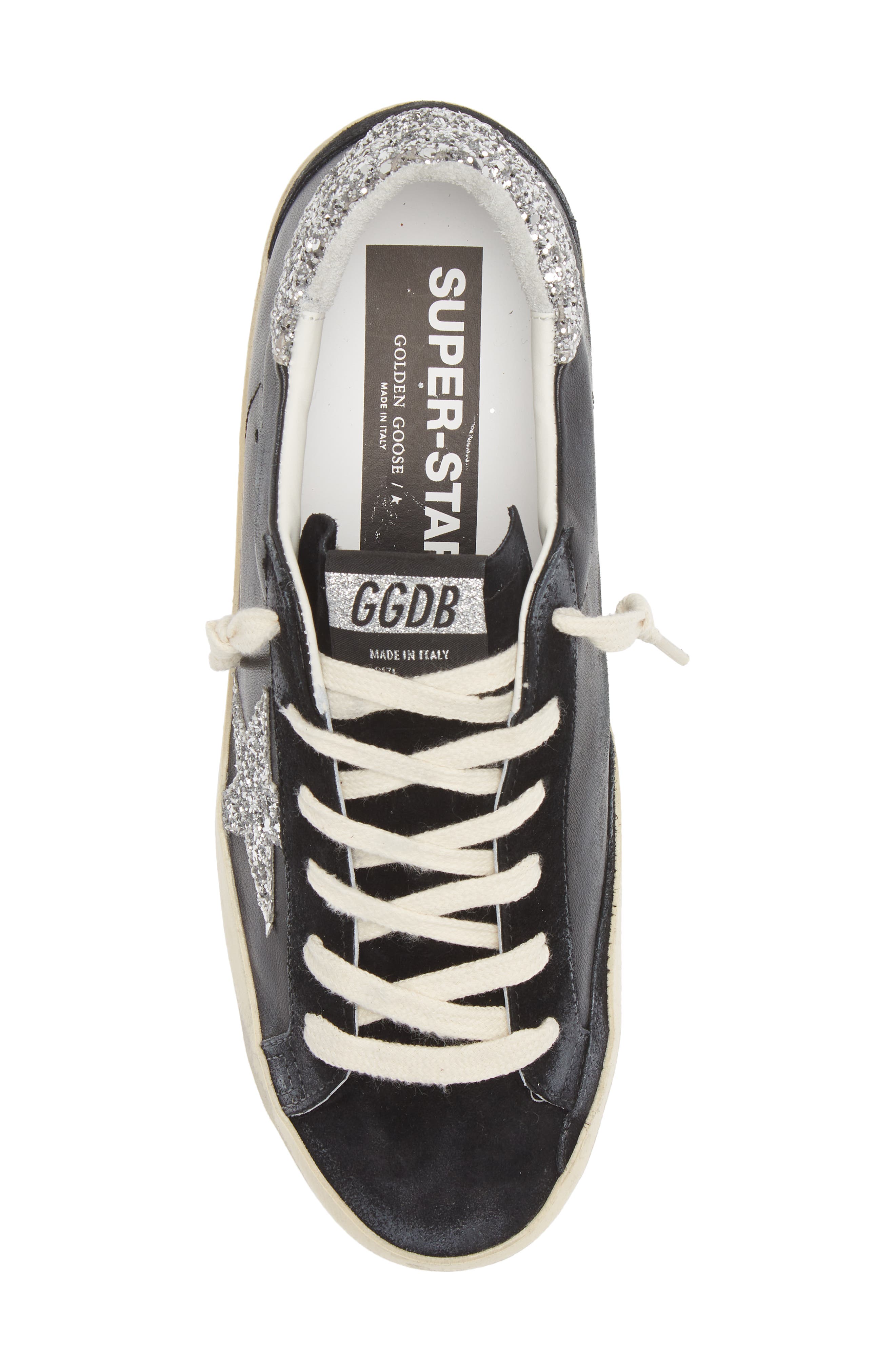 Golden Goose Super-Star Low Top Sneaker, Alternate, color, Black/ Silver/ Cream