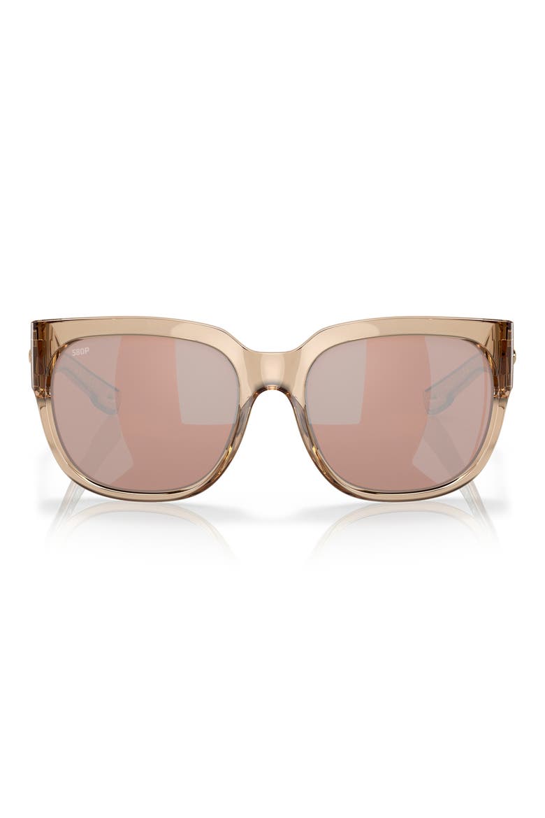 Waterwoman 58mm Polarized Mirrored Square Sunglasses, Main, color, BLONDE CRYSTAL / COPPER 580P