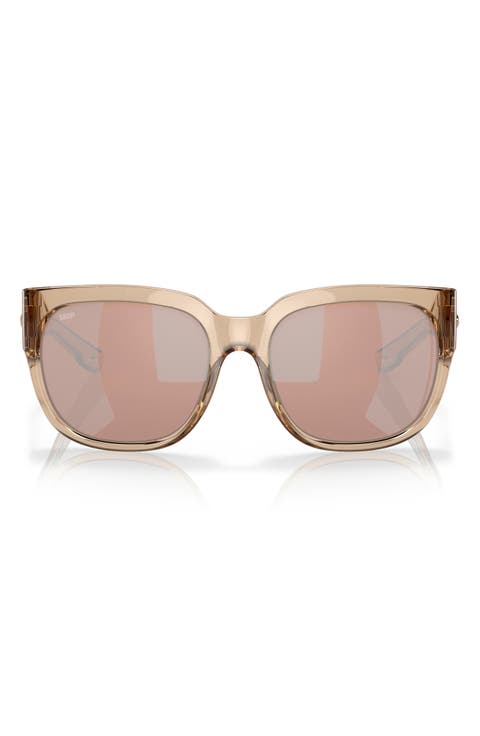 Waterwoman 58mm Polarized Mirrored Square Sunglasses