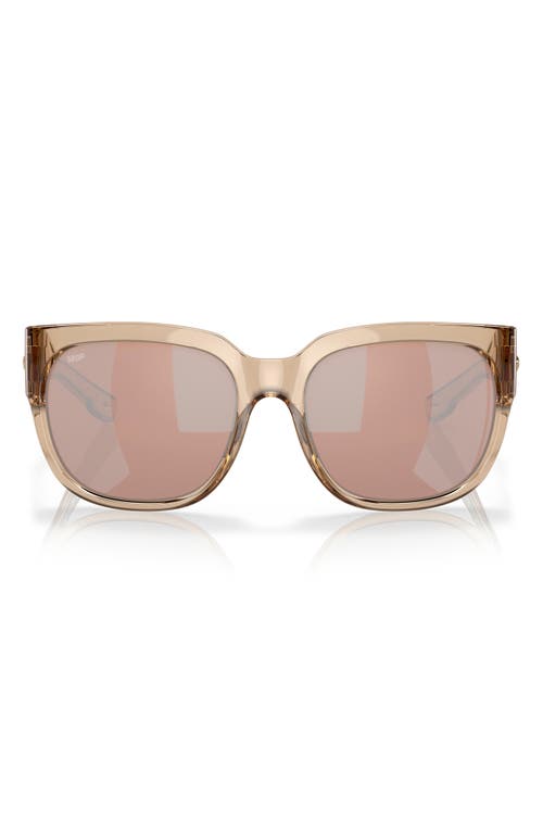 Costa Del Mar Waterwoman 58mm Polarized Mirrored Square Sunglasses In Brown