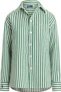 Polo Ralph Lauren Oversize Stripe Linen & Cotton Button-Up Shirt