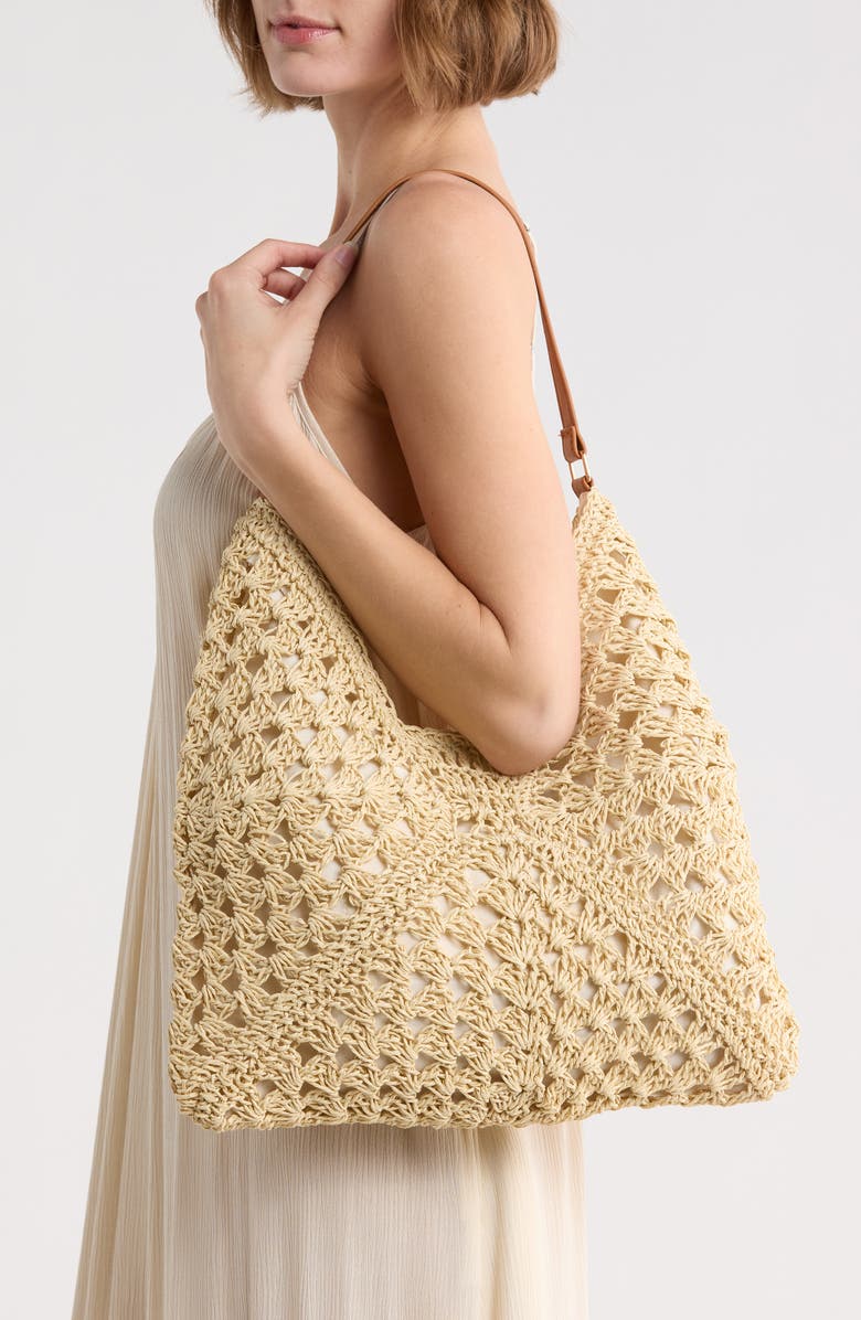 Dolce Vita Bloom Straw Shoulder Bag, Alternate, color, Natural