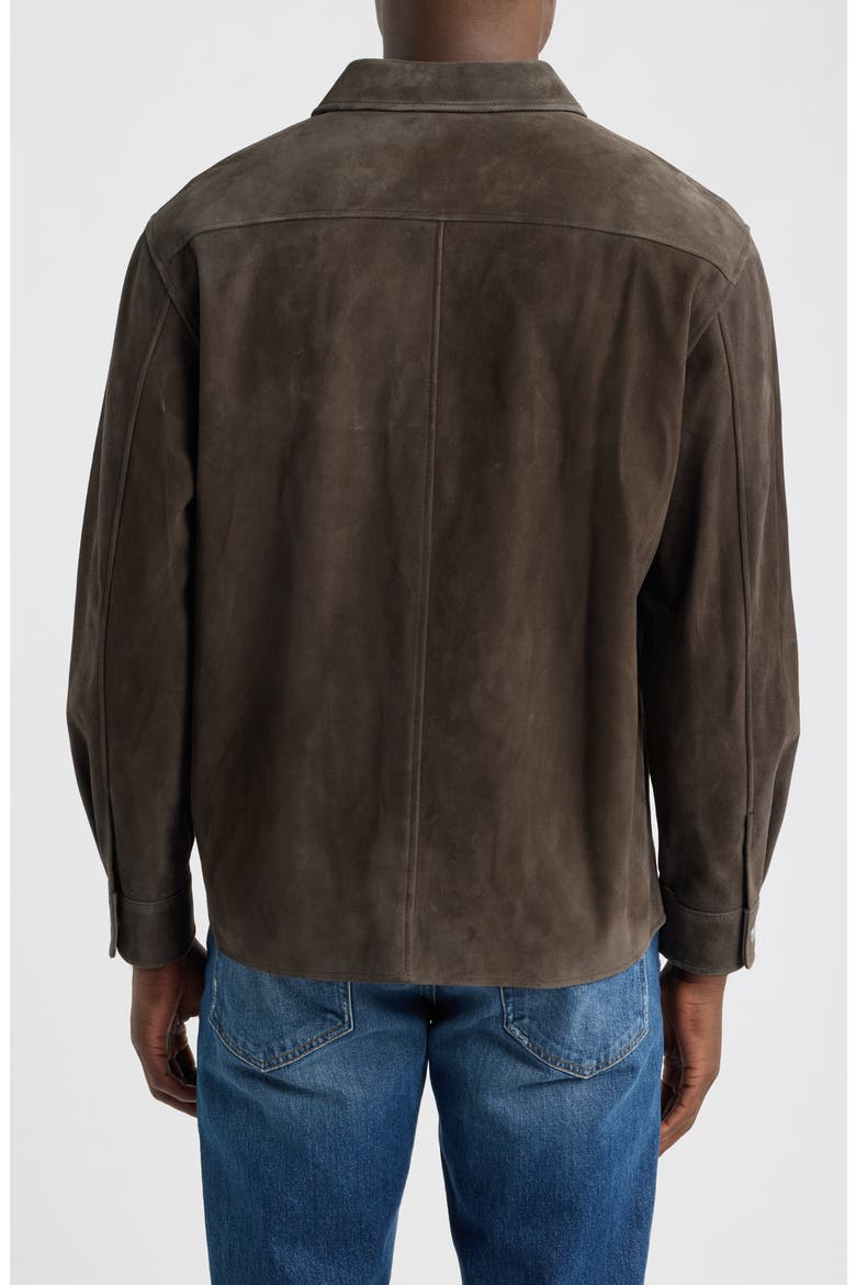 Suede Shirt Jacket, Alternate, color, DARK BROWN