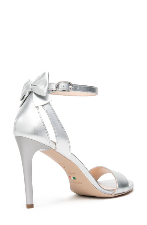 Nerogiardini Bow Ankle Strap Sandal In Silver