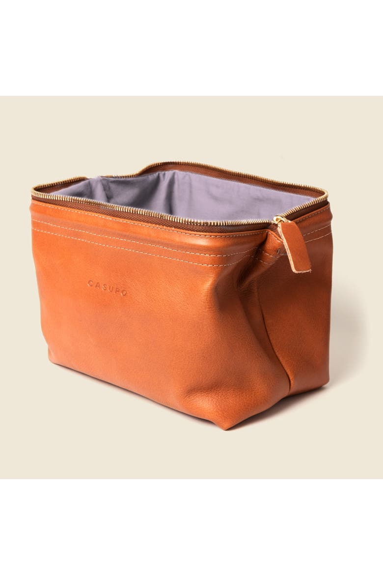 Leather Toiletry Bag, Alternate, color, Natural