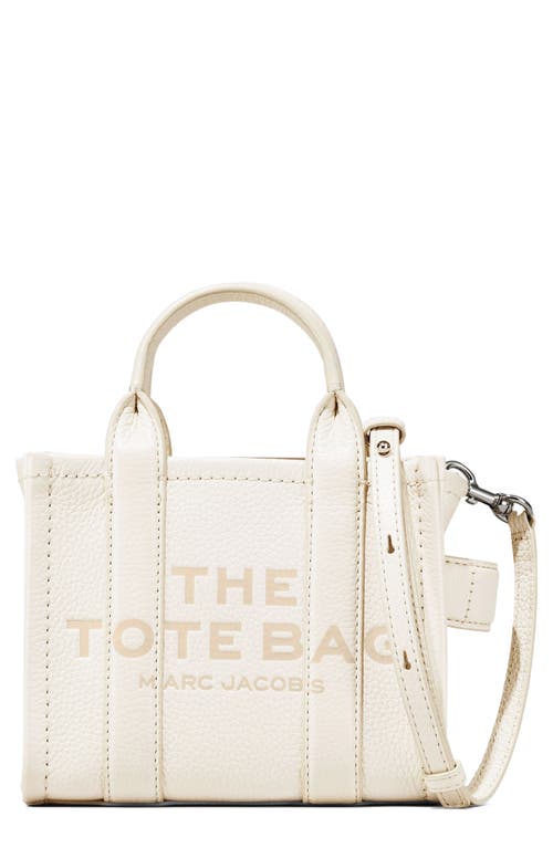Marc Jacobs The Leather Crossbody Tote Bag in Cotton/silver at Nordstrom