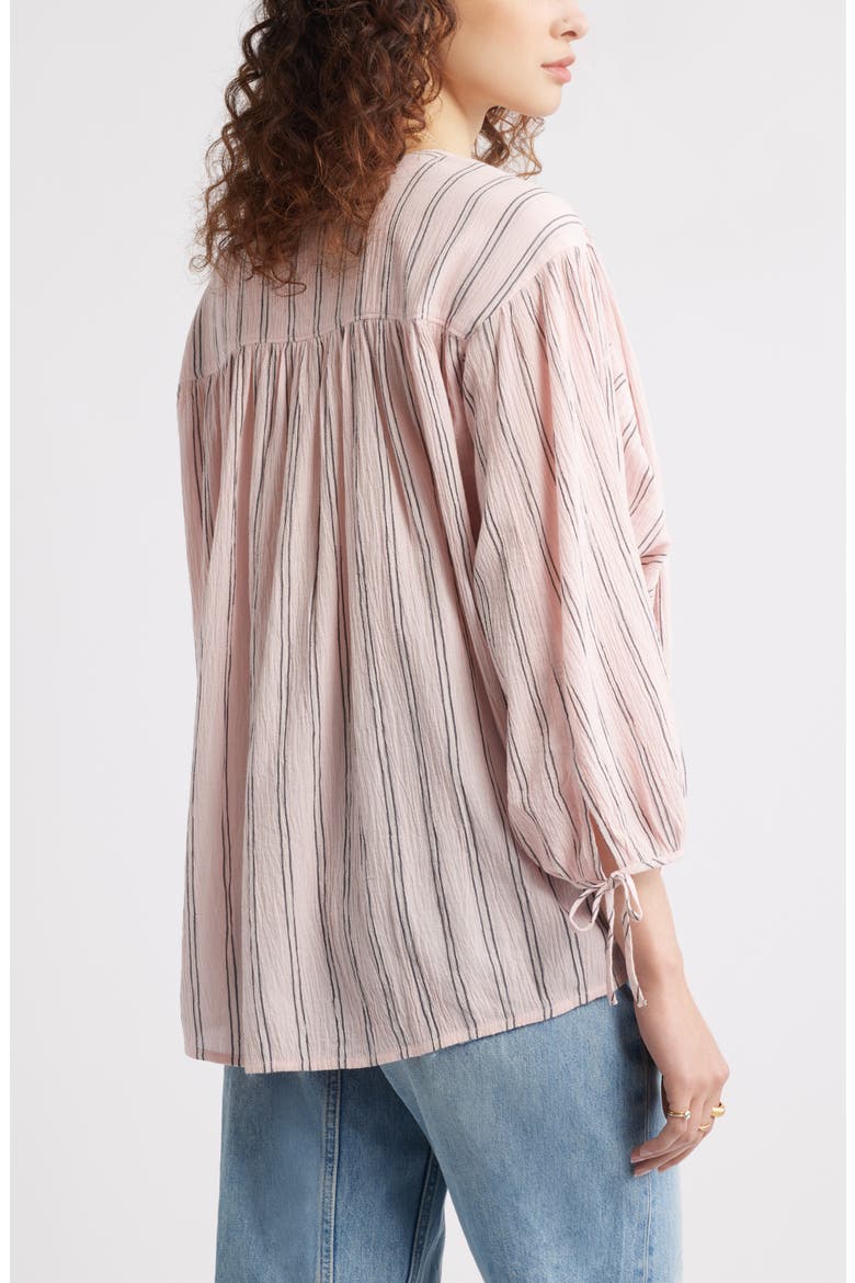Stripe Cotton Popover Shirt, Alternate, color, PINK- NAVY JAME STRIPE