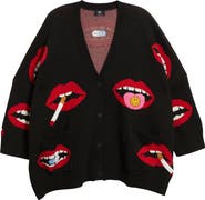 Dressed in Lala Smoking Mouth Oversize Cardigan