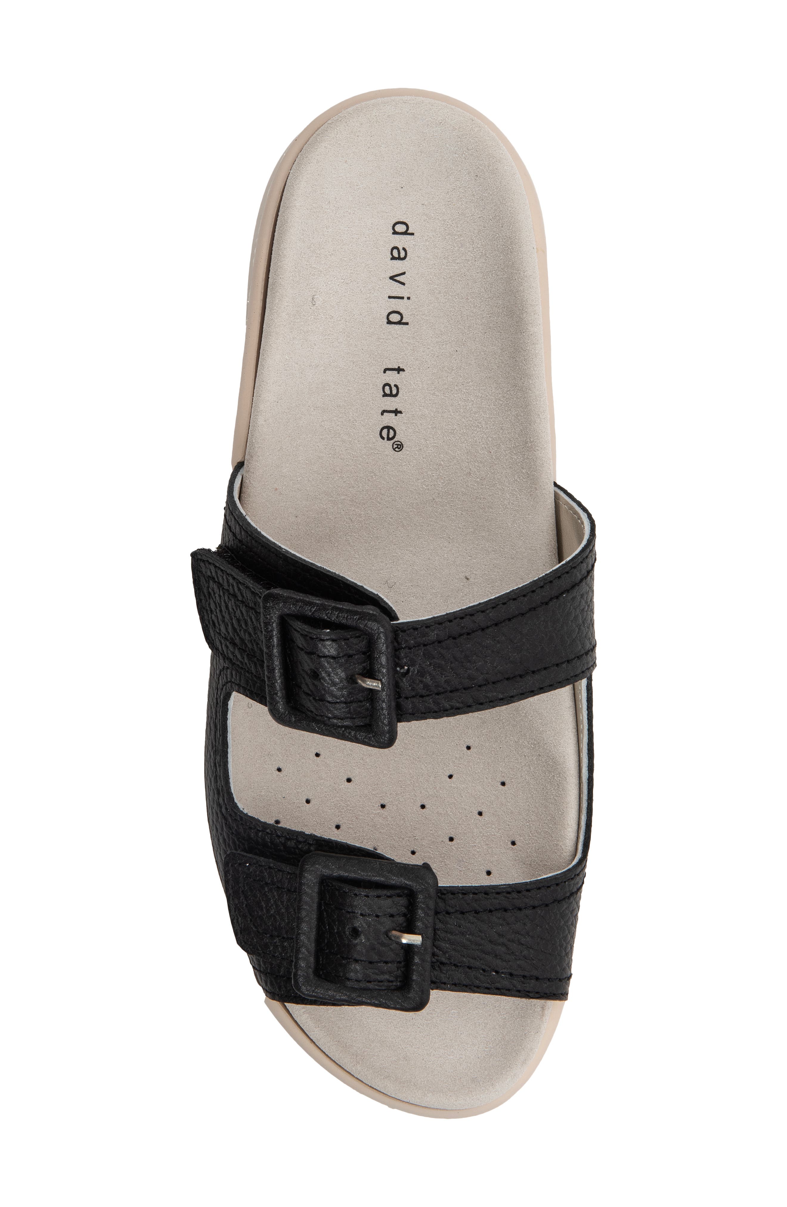 David Tate Frenchy Double Band Slide Sandal, Alternate, color, Black