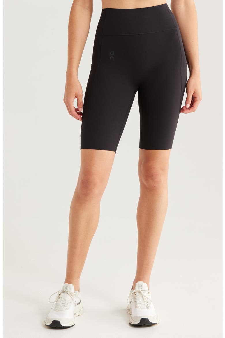 Studio High Waist Bike Shorts, Main, color, BLACK