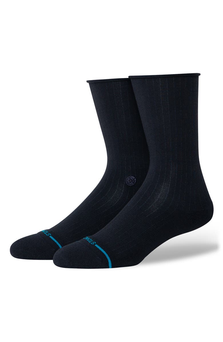 Stance Rolled Crew Socks, Alternate, color, Black