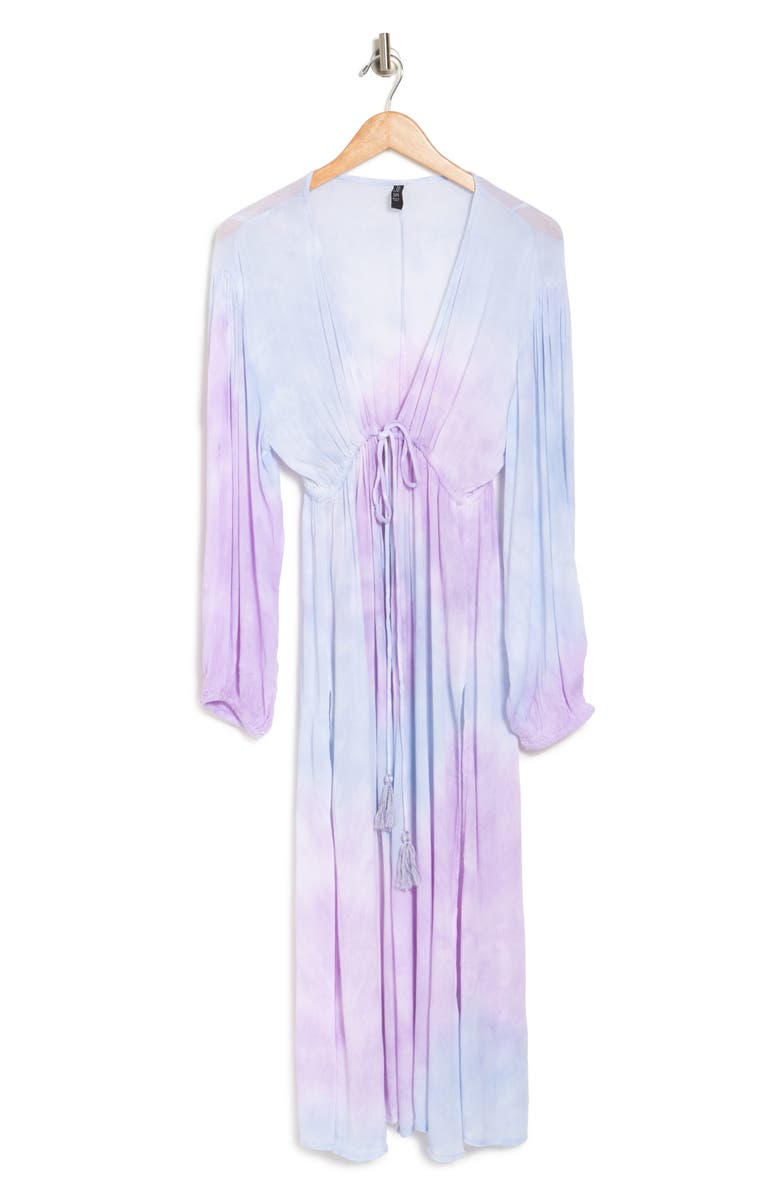 BOHO ME Open Front Tie Dye Cover Up, Alternate, color, Lavender