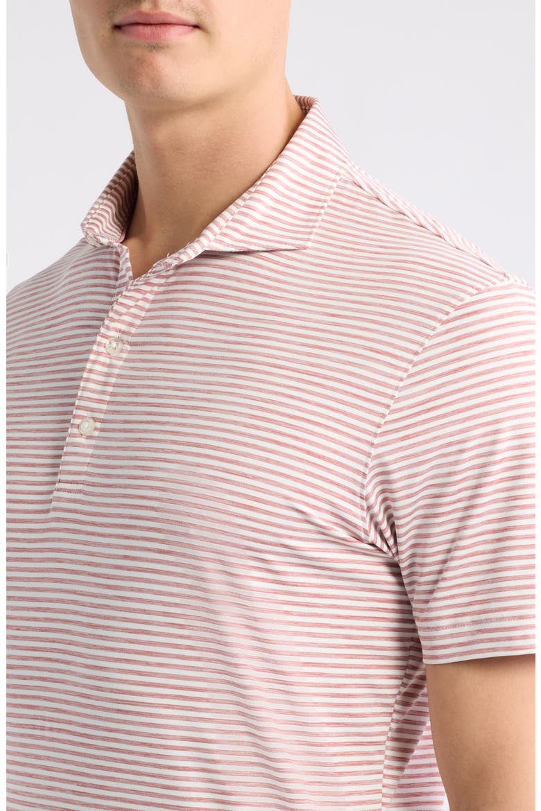 Seymour Stripe Featherweight Performance Polo, Alternate, color, RACING RED