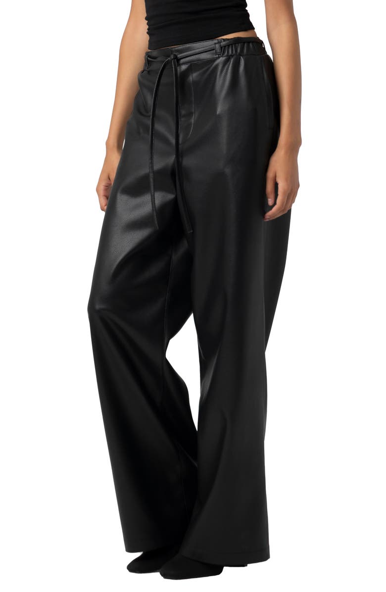 BLANKNYC Low Rise Baggy Faux Leather Pants, Alternate, color, Aces High