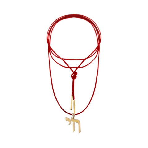 CZ Pave Shape Chai Suede Long Wrap Rope Pendant Necklace