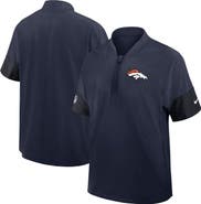 Nike Men's Nike Navy Denver Broncos Sideline Short Sleeve Quarter-Zip Performance Coach Jacket