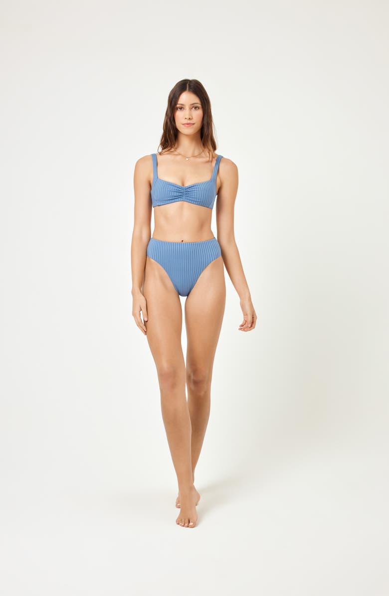 LSPACE Effie Cutout Bikini Top, Alternate, color, Baltic