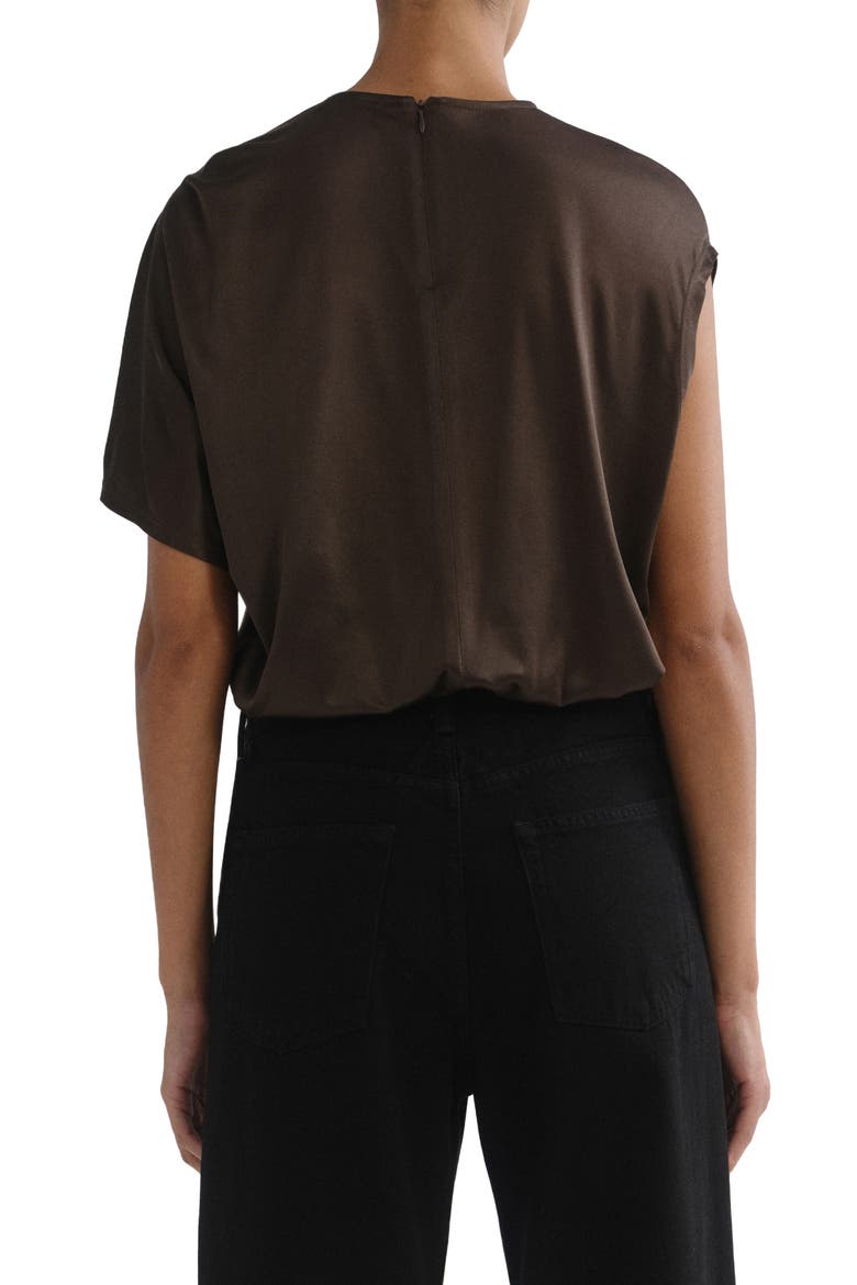 Milena Twisted Drape Tee, Alternate, color, BRONZE
