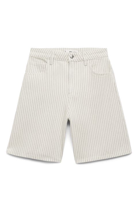 High Waist Denim Bermuda Shorts (Regular & Plus)