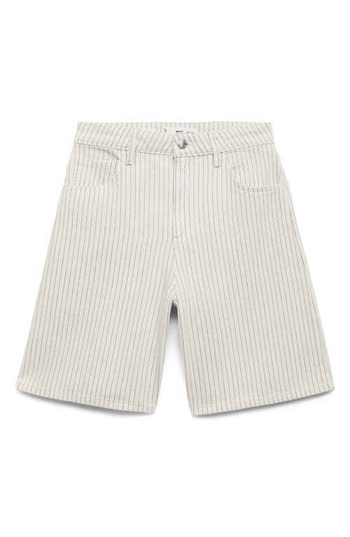 Mango High Waist Denim Bermuda Shorts In Neutral
