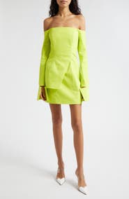 ISRAELLA KOBLA Ovia Long Sleeve Off the Shoulder Minidress
