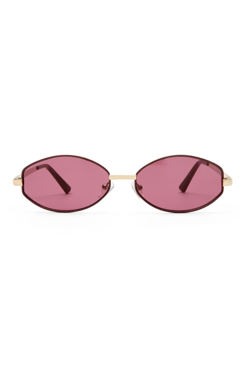 Objective 53mm Oval Sunglasses, Main, color, GOLD / BURGUNDY MONO