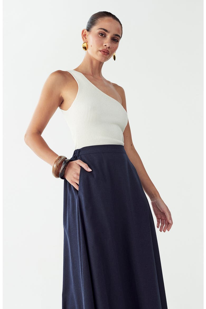 Isla Maxi Skirt, Alternate, color, Navy Blue