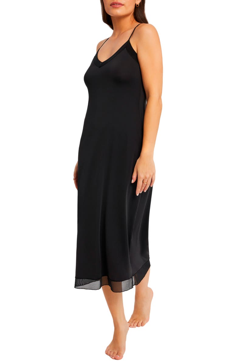 Montelle Intimates Maxi Slip, Alternate, color, Black