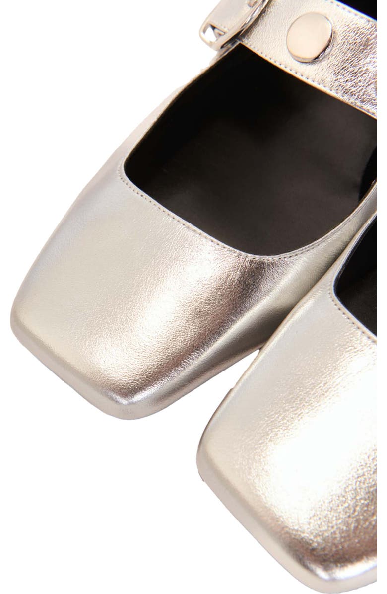 maje Metallic leather Mary Janes, Alternate, color,