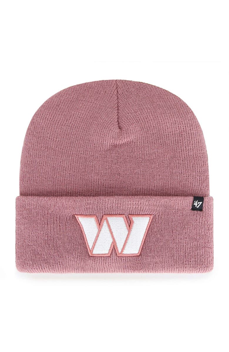 '47 Women's '47  Pink Washington Commanders Haymaker Cuffed Knit Hat, Main, color, 
