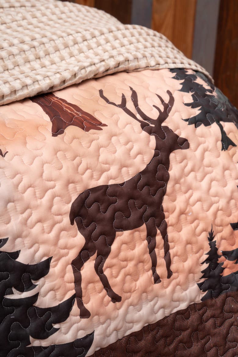 Lodge Retreat Bedspread Quilt, Alternate, color, Brown