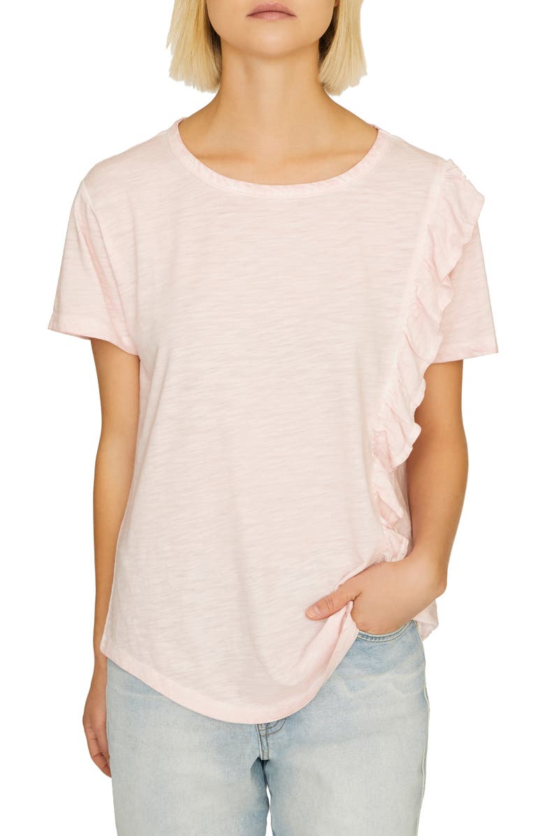 Sanctuary Gia Ruffle Trim Tee, Main, color, 