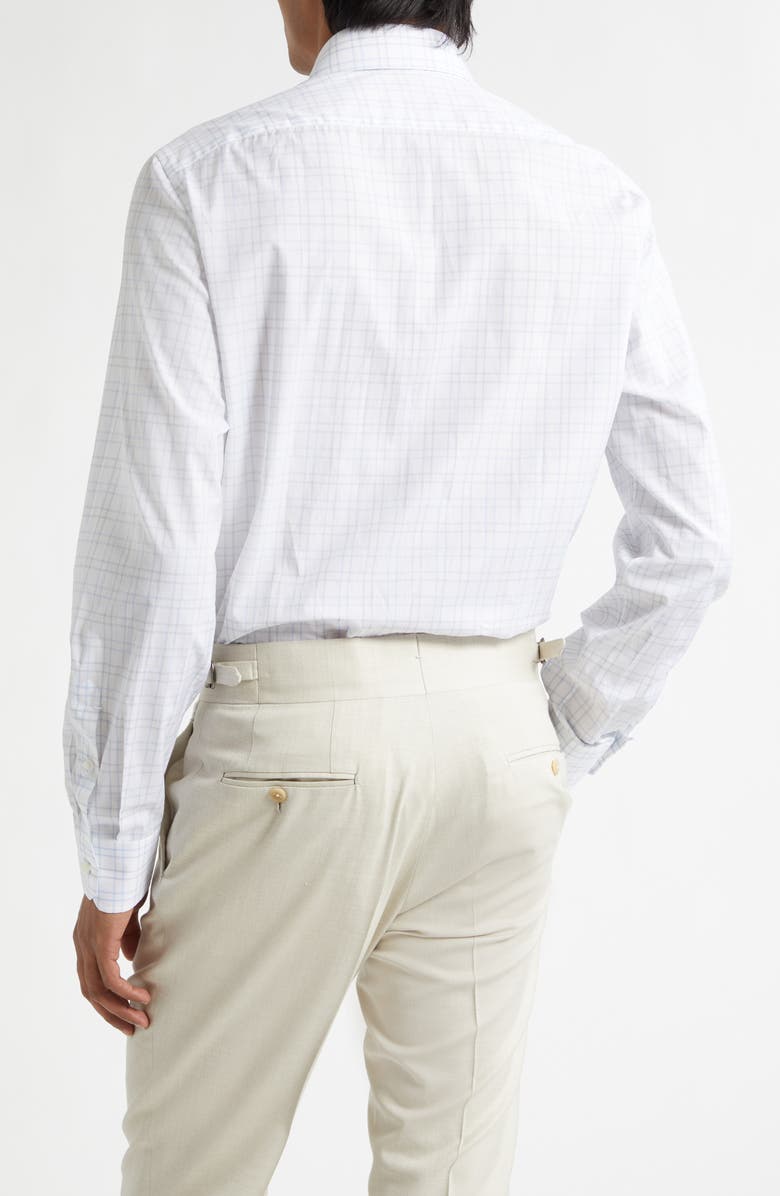 ISAIA Check Button-Up Shirt, Alternate, color, White