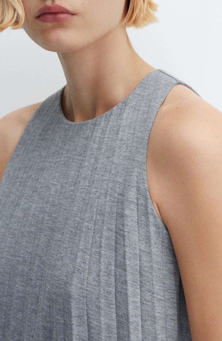 MANGO Pleated Sleeveless Trapeze Minidress, Alternate, color,