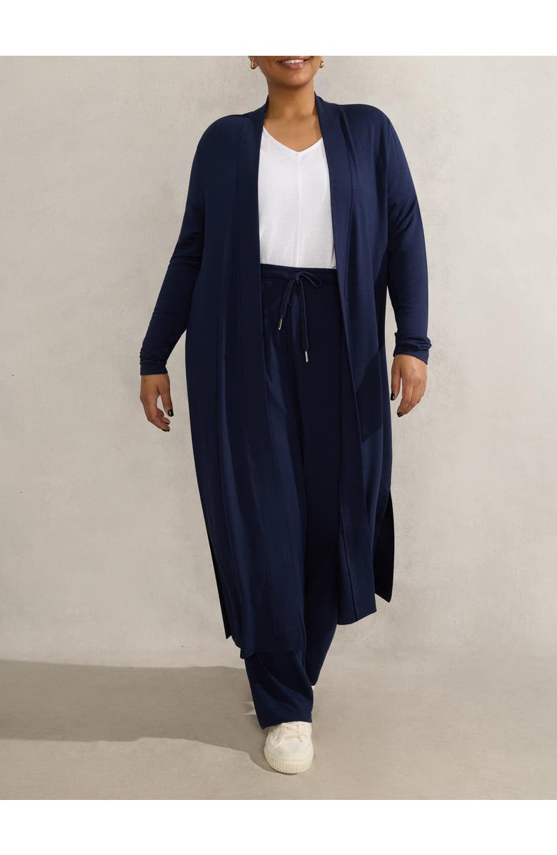 Live Unlimited Lightweight Supersoft Maxi Cardigan, Alternate, color, Navy