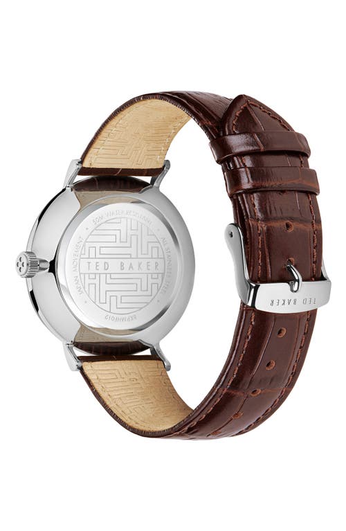 Ted Baker London Mimosaa Leather Strap Watch, 41mm In Brown