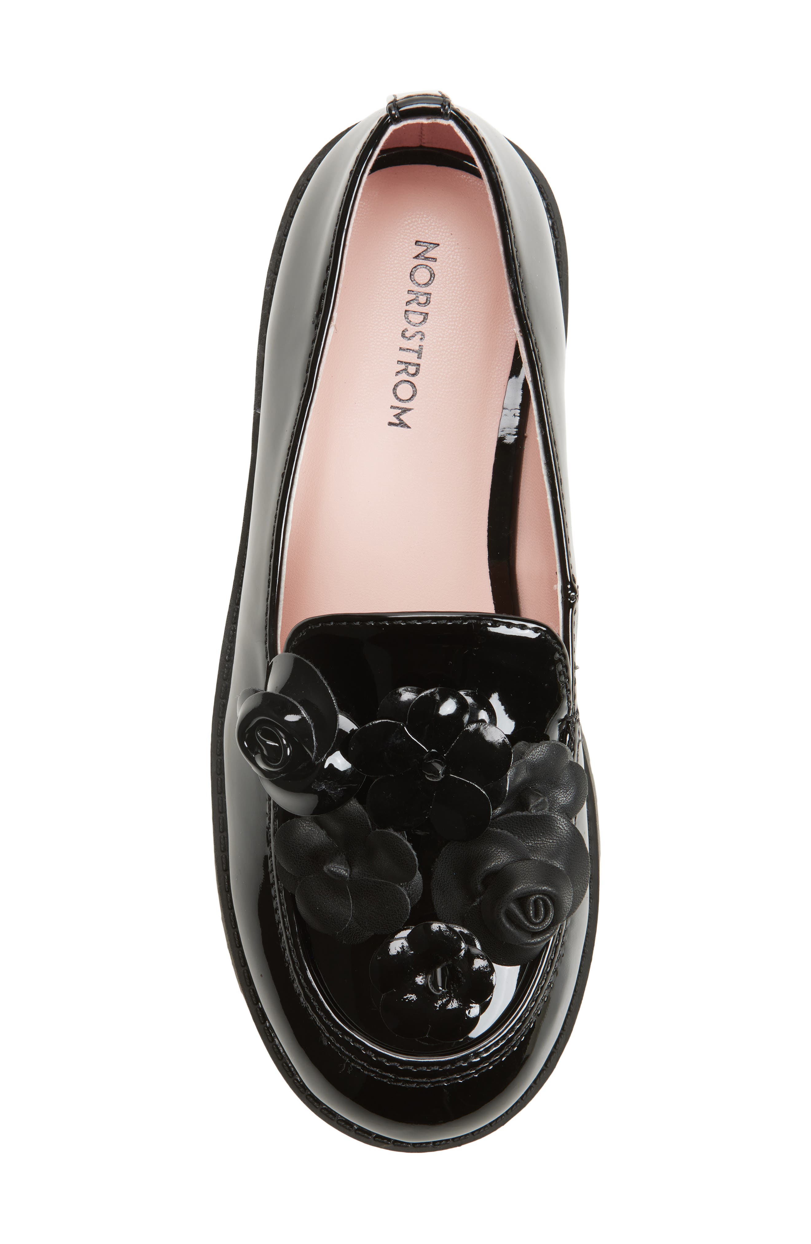 Nordstrom Kids' Katie Floral Loafer, Alternate, color, Black