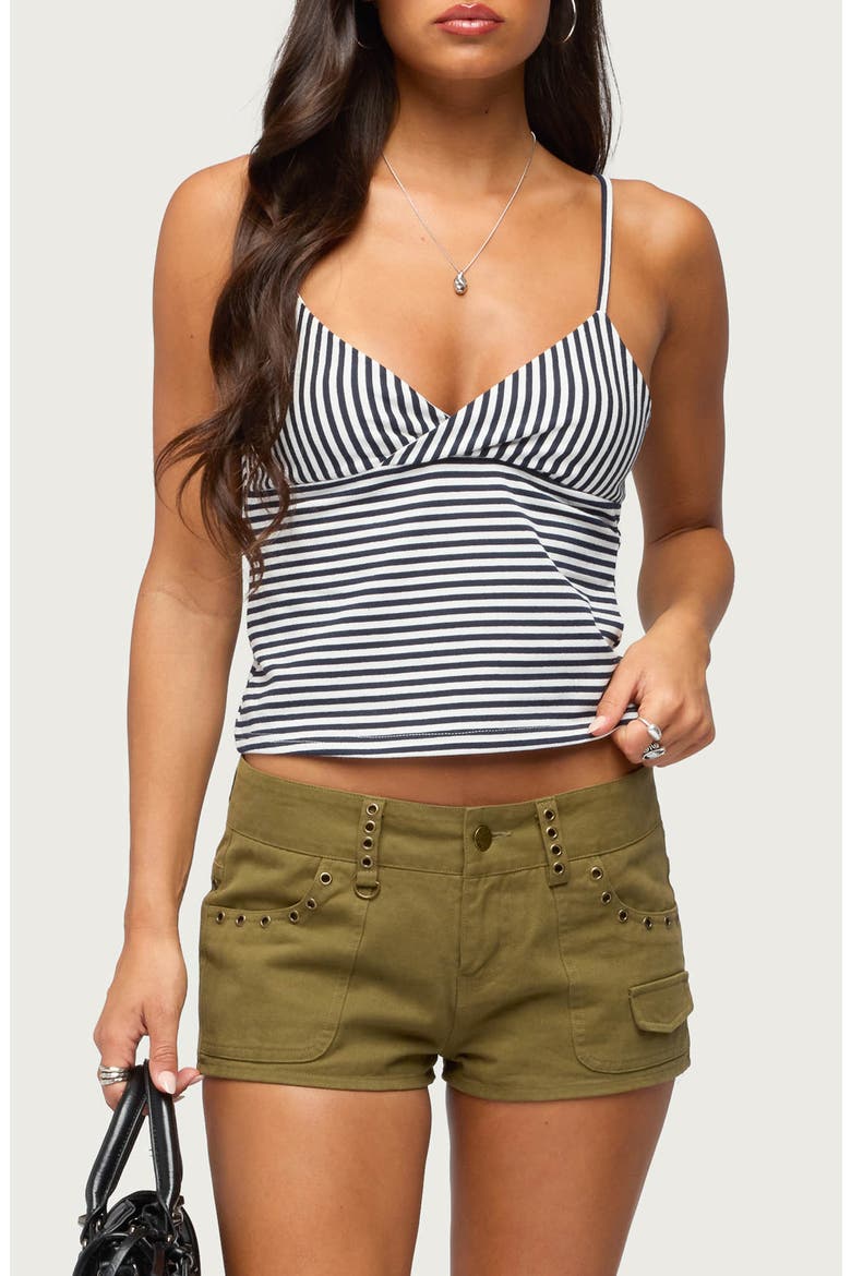 Emilea Stripe Stretch Cotton Camisole, Main, color, NAVY-AND-WHITE