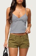 EDIKTED Emilea Stripe Stretch Cotton Camisole