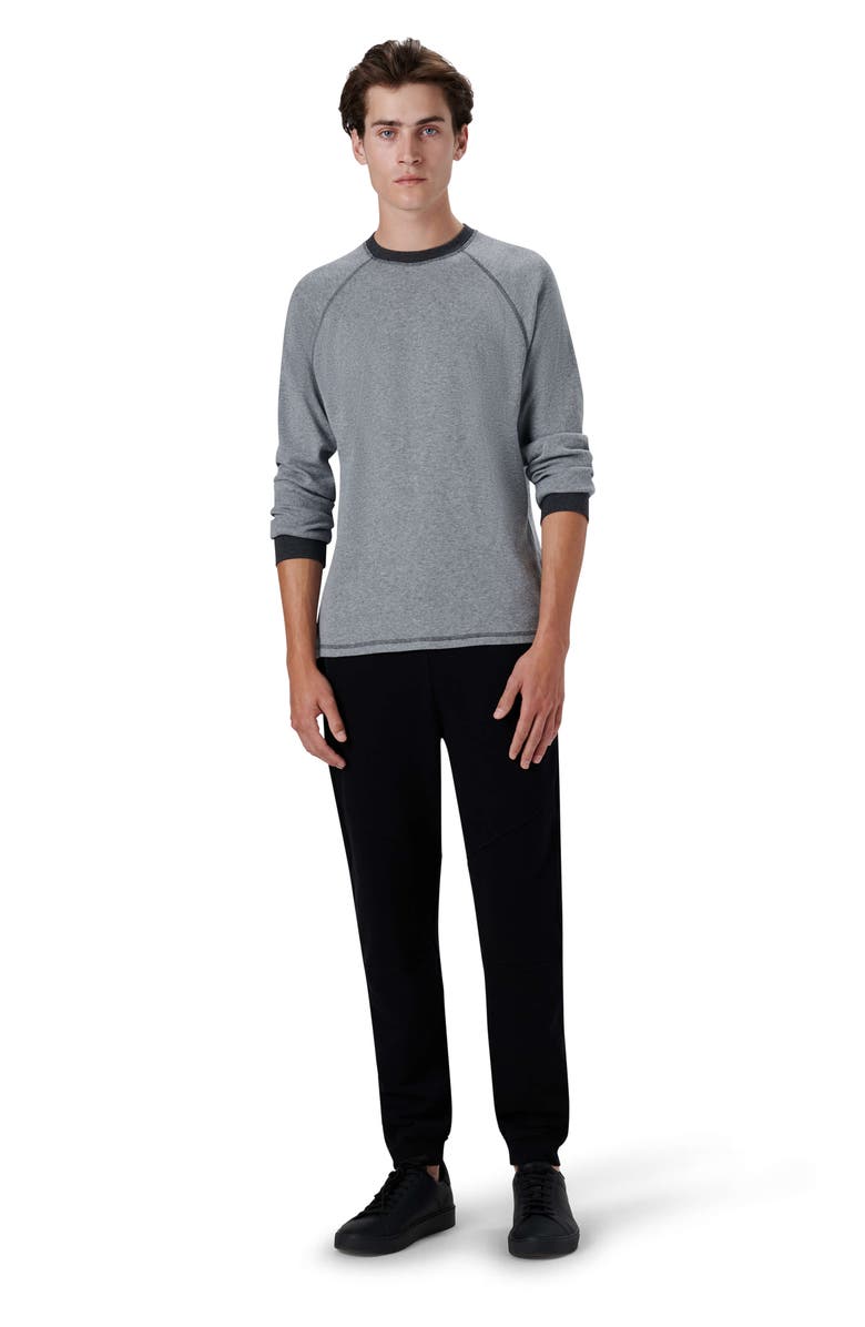 Bugatchi Contrast Rib Long Sleeve Cotton T-Shirt, Alternate, color, 