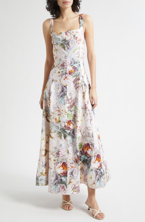 Floral Print Sleeveless Maxi Dress