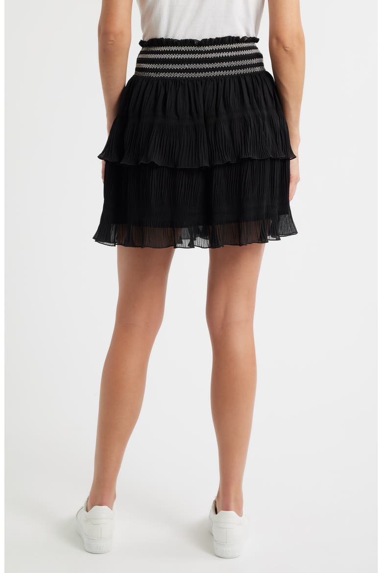 Vesia Plissé Pull-On Miniskirt, Alternate, color, BLK