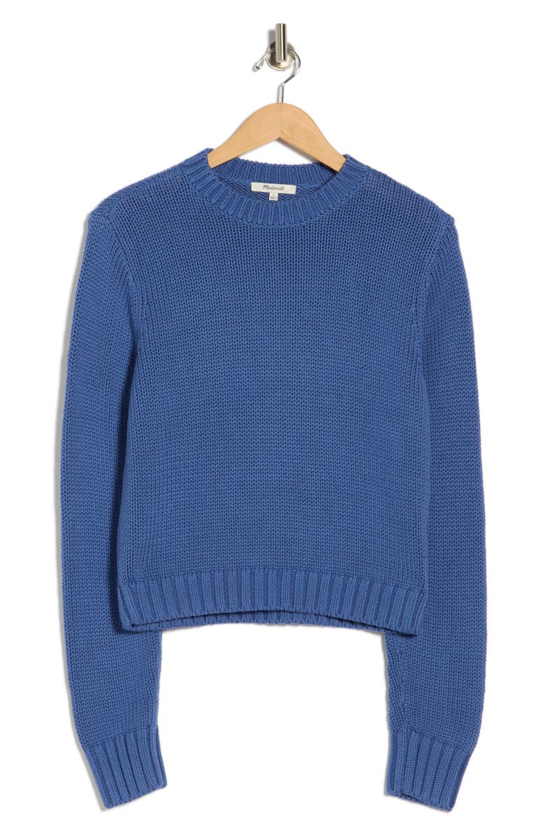 Madewell Solid Relaxed Cotton Sweater, Alternate, color, Blue Iris